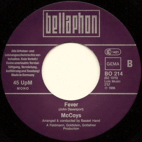 McCoys, The - Hang On Sloopy / Fever (1980) [7"]