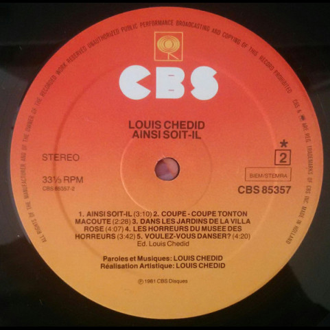 Louis Chedid - Ainsi Soit-il (1981) [1LP]
