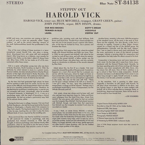 Harold Vick - Steppin' Out! (2022) [1LP] 180g