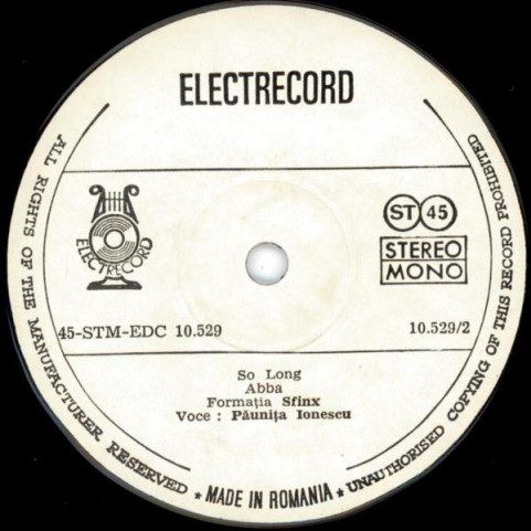 Păunița Ionescu - Don't Tell Me / Is Everybody Happy ? / So Long (1976) [7"]