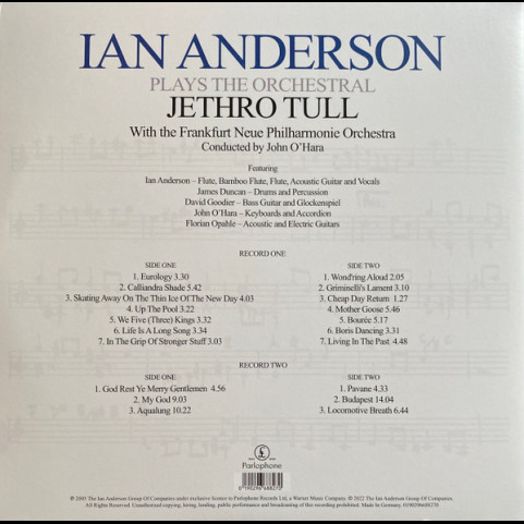 Ian Anderson with Die Neue Philharmonie Frankfurt - Plays The Orchestral Jethro Tull (2022) [2LP]