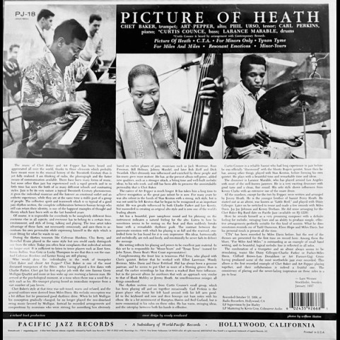 Chet Baker, Art Pepper, Phil Urso - Picture Of Heath (2022) [1LP] 180g
