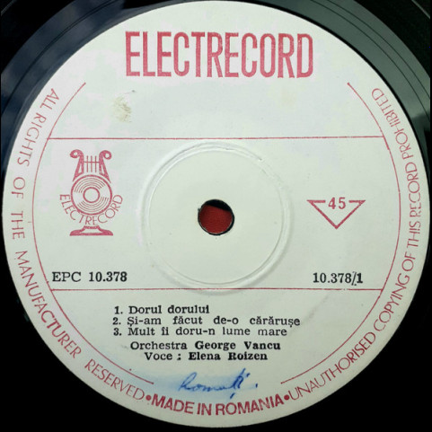 Elena Roizen - Dorul Dorului  (1975) [7"]
