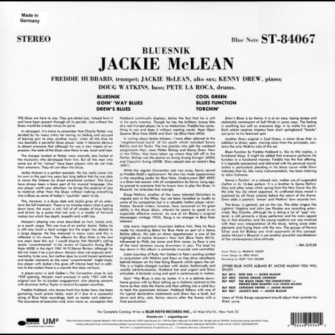 Jackie McLean - Bluesnik (2023) [1LP] 180g