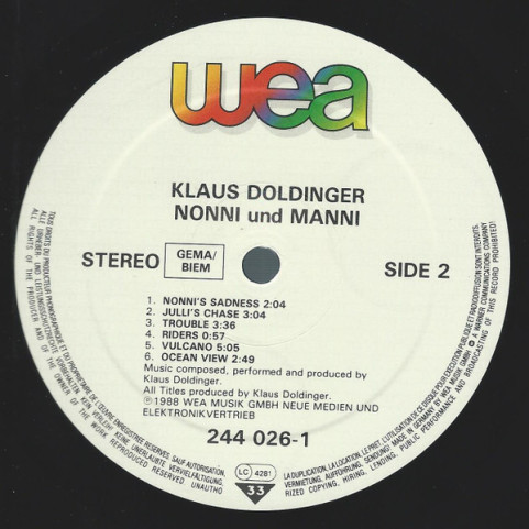 Klaus Doldinger - Nonni Und Manni (1988) [1LP]