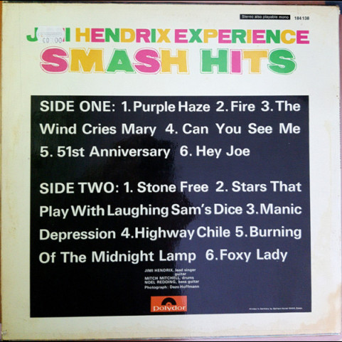 Jimi Hendrix Experience, The - Smash Hits (1971) [1LP]