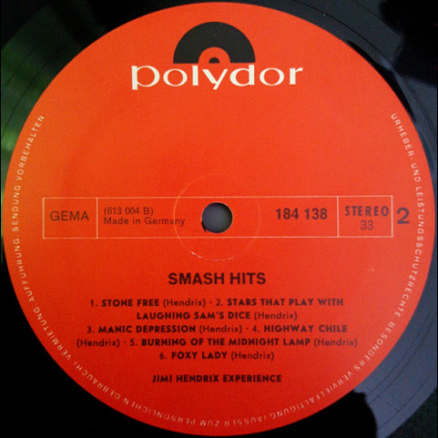 Jimi Hendrix Experience, The - Smash Hits (1971) [1LP]