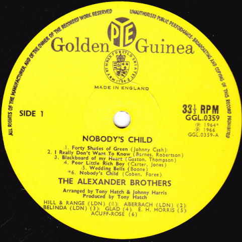 Alexander Brothers, The - Nobody's Child (1966) [1LP]