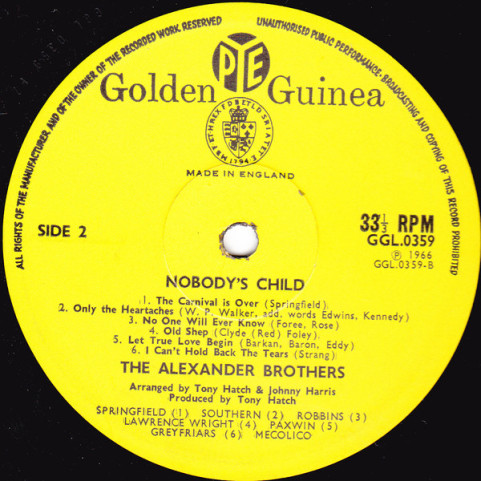 Alexander Brothers, The - Nobody's Child (1966) [1LP]