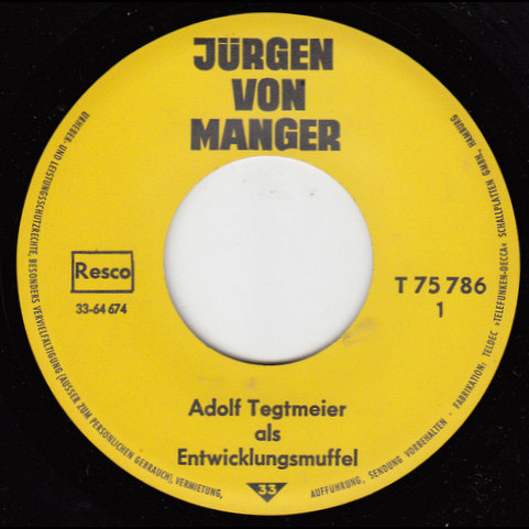 Jürgen von Manger - Als Entwicklungshelfer [7"]