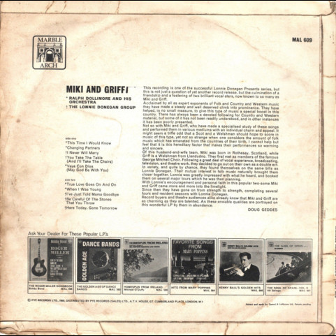 Miki & Griff, Lonnie Donegan's Skiffle Group, Ralph Dollimore And His Orchestra - Miki & Griff (1966) [1LP]