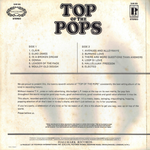 Top Of The Poppers, The - Top Of The Pops Vol. 27 (1972) [1LP]
