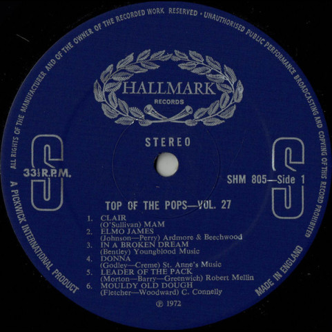 Top Of The Poppers, The - Top Of The Pops Vol. 27 (1972) [1LP]