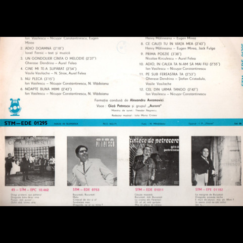 Gică Petrescu - Tangouri Celebre Românești (II) (1977) [1LP]