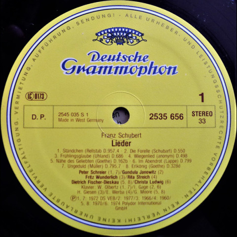 Franz Schubert - Gundula Janowitz • Christa Ludwig • Rita Streich • Dietrich Fischer-Dieskau • Peter Schreier Und Fritz Wunderlich - Leise Flehen Meine Lieder (1980) [1LP]
