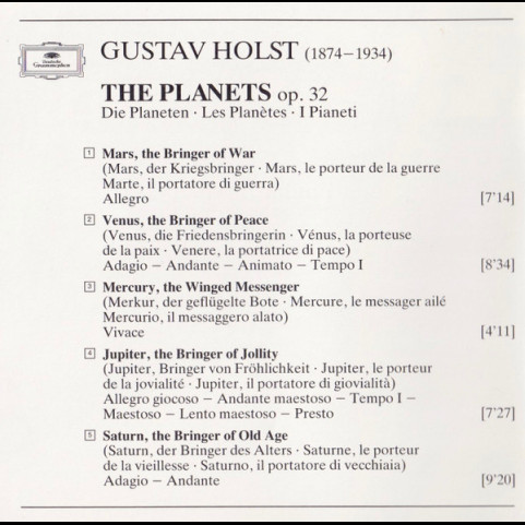 Gustav Holst - Berliner Philharmoniker, Herbert von Karajan - The Planets (1983) [1CD]