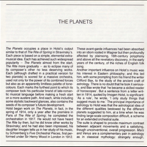 Gustav Holst - Berliner Philharmoniker, Herbert von Karajan - The Planets (1983) [1CD]