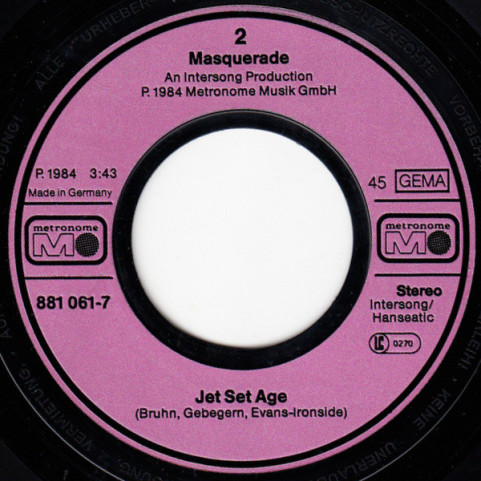 Masquerade (5) - Lay Your Head On My Shoulder (1984) [7"]