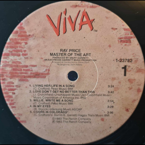 Ray Price - Master Of The Art (1983) [1LP]