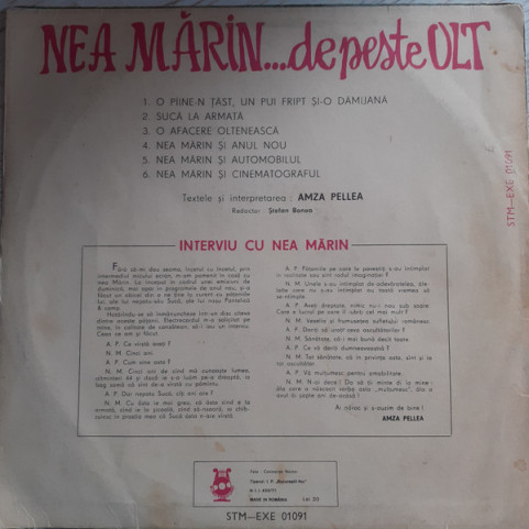 Amza Pellea - Nea Mărin...De Peste Olt (1976) [1LP]
