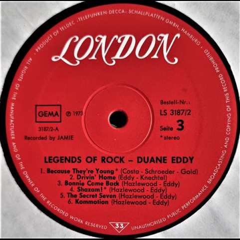 Duane Eddy - The Legends Of Rock (1973) [2LP]