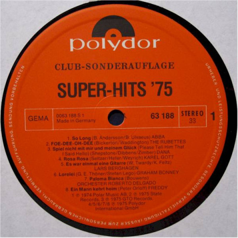 Various - Super Hits '75 (1975) [1LP]