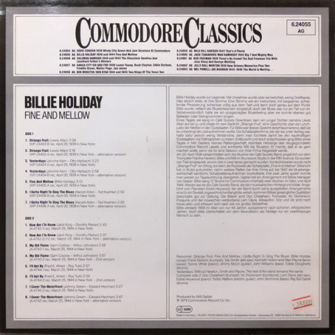 Billie Holiday - Fine And Mellow 1939 And 1944 (1979) [1LP]