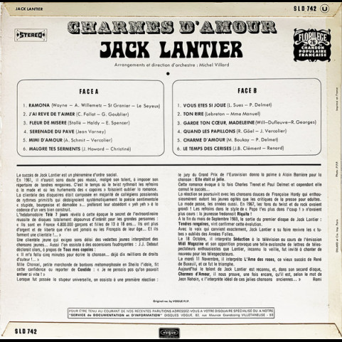 Jack Lantier - Charmes D'Amour (1970) [1LP]