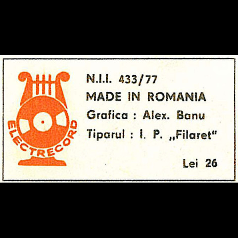 Alexandru Grozuță - Pe Mureș Și Pe Tîrnave (Cîntece Populare Și Romanțe) (1979) [1LP]