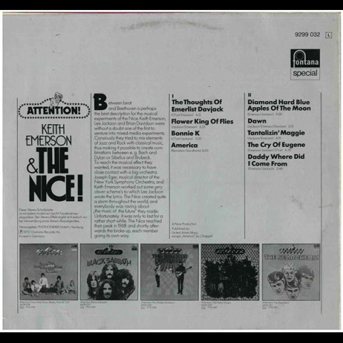 Keith Emerson & Nice, The - Attention! Keith Emerson & The Nice [1LP]