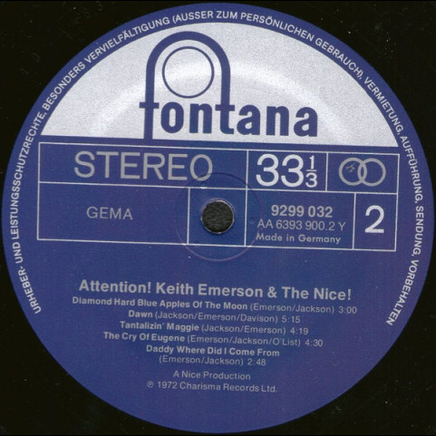 Keith Emerson & Nice, The - Attention! Keith Emerson & The Nice [1LP]