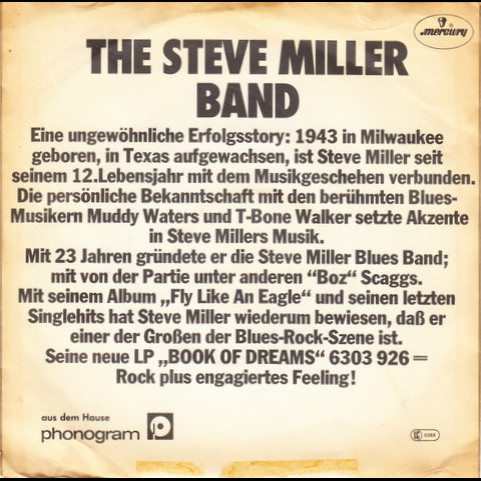 Steve Miller Band - Jet Airliner (1977) [7"]