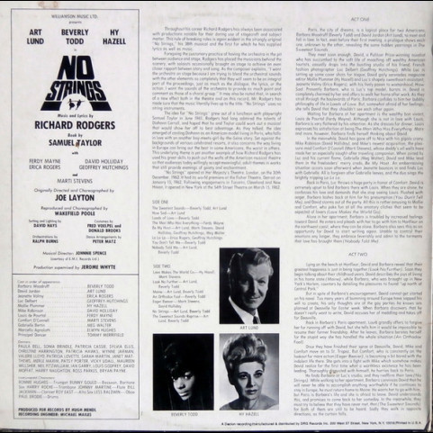 “No Strings” Original London Cast - No Strings (London Cast Recording) [1LP]