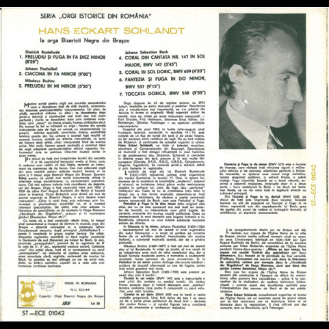 Hans-Eckart Schlandt - La Orga Bisericii Negre Din Brașov [1LP]