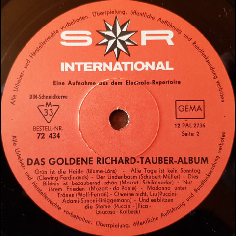 Richard Tauber - Das Goldene Richard Tauber Album (1965) [1LP]