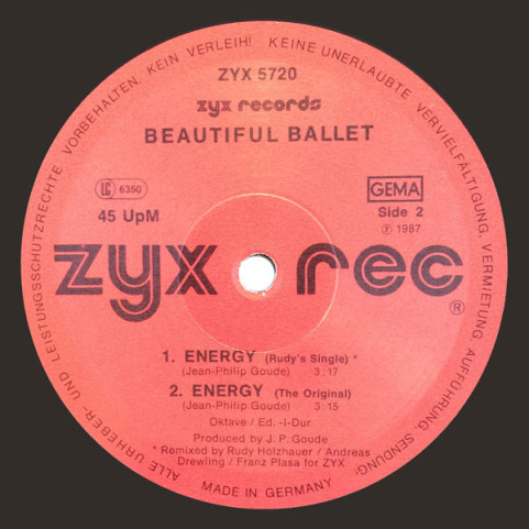 Beautiful Ballet - Energy (Rudy's Remix) (1987) [12"]