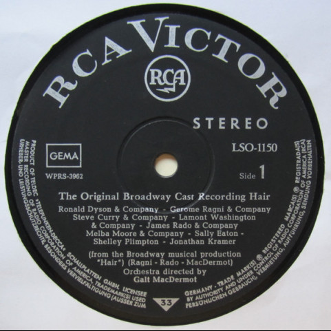 Various - Hair - The Original Broadway Cast Recording (1968) [1LP]