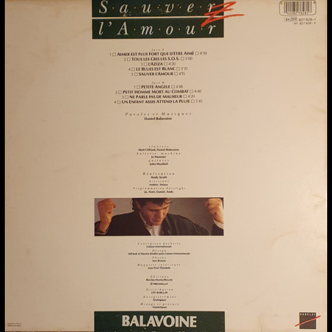 Daniel Balavoine - Sauver L'Amour (1985) [1LP]