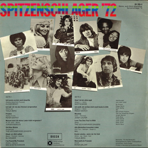 Various - Spitzenschlager '72 (1972) [1LP]