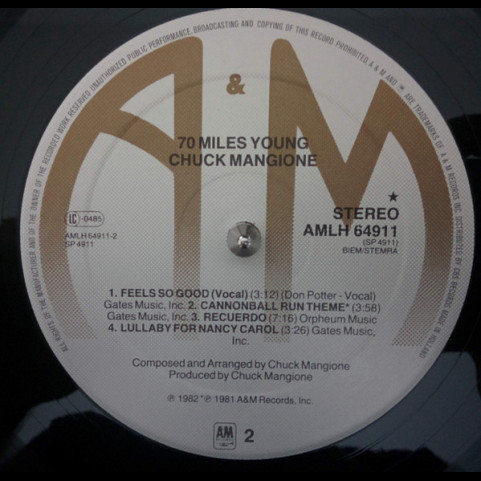 Chuck Mangione - 70 Miles Young (1982) [1LP]