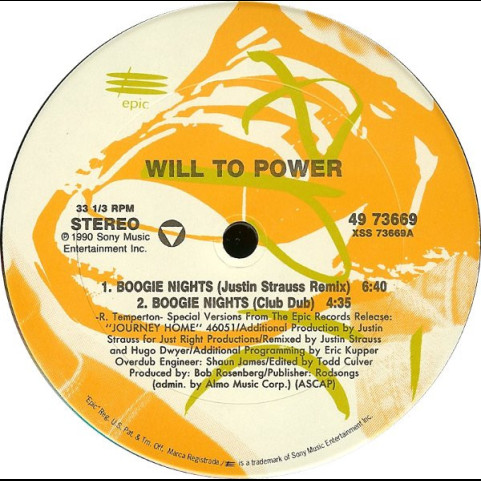 Will To Power - Boogie Nights (1991) [12"]