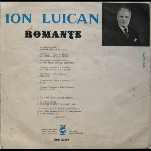 Ion Luican - Romanțe (1982) [1LP]