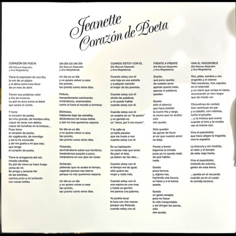 Jeanette (6) - Corazón De Poeta (2023) [1LP]