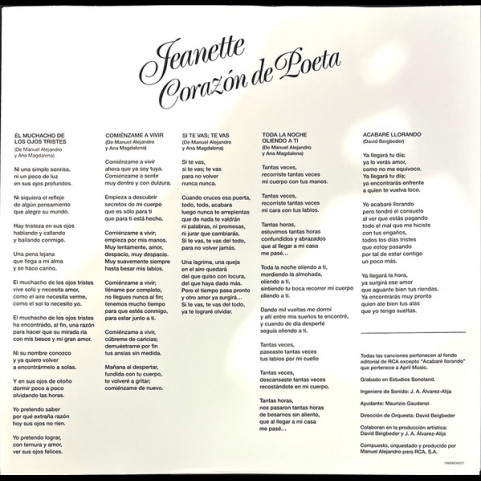 Jeanette (6) - Corazón De Poeta (2023) [1LP]