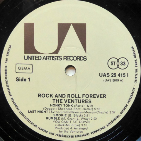 Ventures, The - Rock And Roll Forever (1972) [1LP]