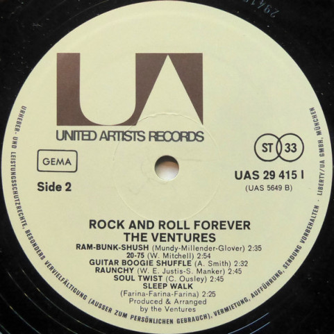 Ventures, The - Rock And Roll Forever (1972) [1LP]