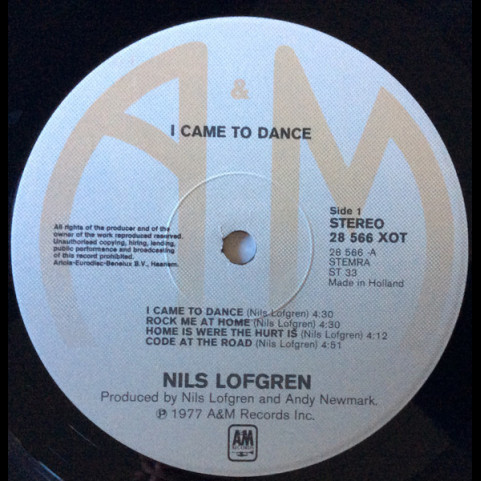 Nils Lofgren - I Came To Dance (1977) [1LP]