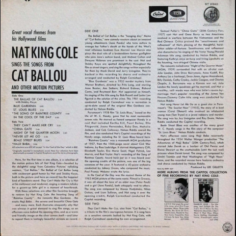 Nat King Cole - Nat King Cole Sings His Songs From Cat Ballou And Other Motion Pictures (1965) [1LP]