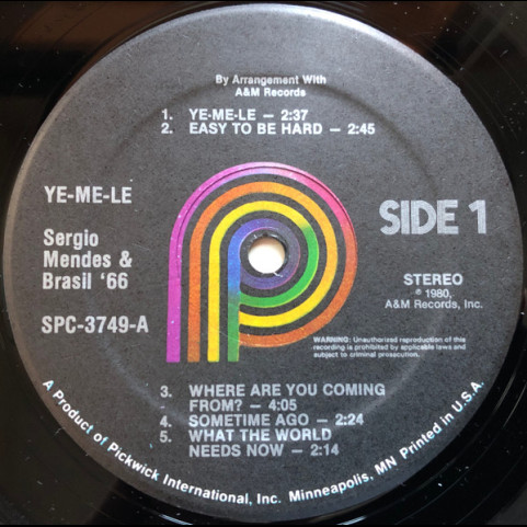 Sérgio Mendes & Brasil '66 - Ye-Me-Le (1980) [1LP]