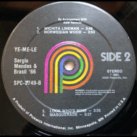 Sérgio Mendes & Brasil '66 - Ye-Me-Le (1980) [1LP]